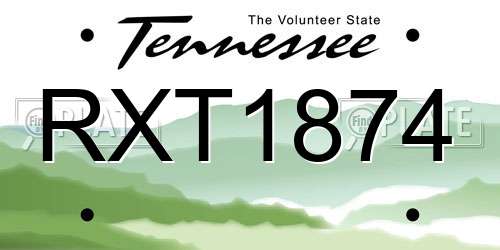 RXT1874 Tennessee License Plate