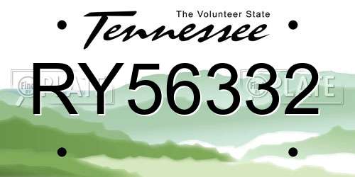 RY56332 Tennessee License Plate