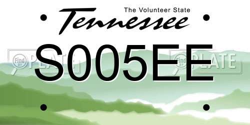 S005EE Tennessee License Plate