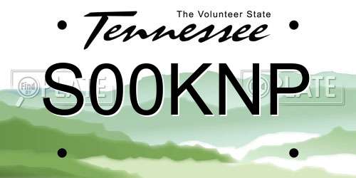 S00KNP Tennessee License Plate