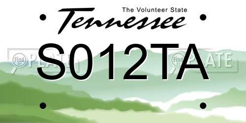 S012TA Tennessee License Plate