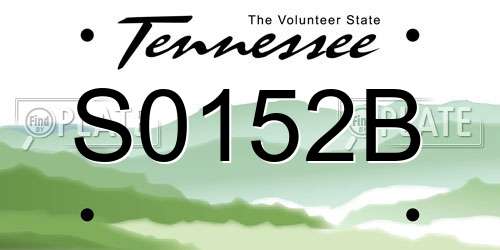 S0152B Tennessee License Plate