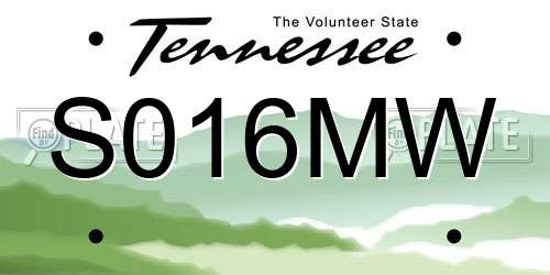S016MW Tennessee License Plate