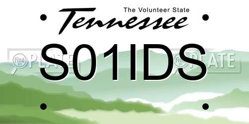 S01IDS Tennessee License Plate