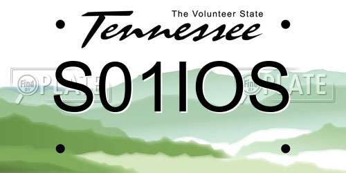 S01IOS Tennessee License Plate