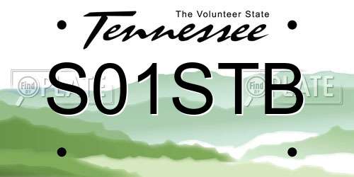S01STB Tennessee License Plate