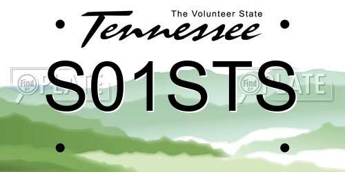S01STS Tennessee License Plate