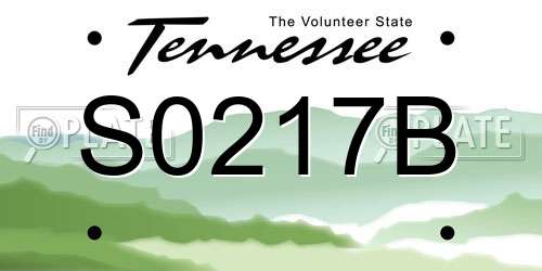 S0217B Tennessee License Plate