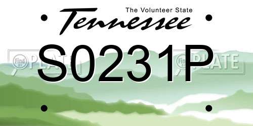 S0231P Tennessee License Plate