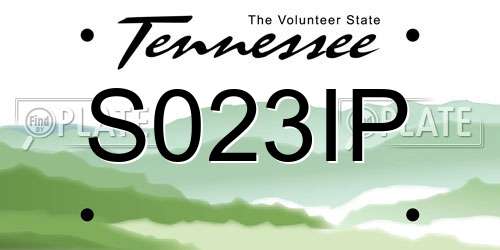 S023IP Tennessee License Plate