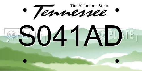 S041AD Tennessee License Plate
