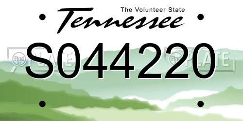S044220 Tennessee License Plate