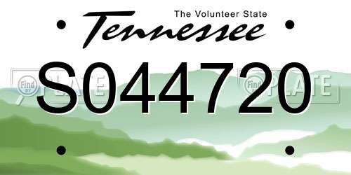 S044720 Tennessee License Plate