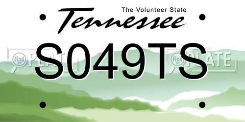 S049TS Tennessee License Plate