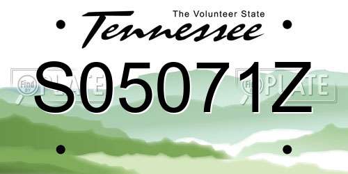 S05071Z Tennessee License Plate