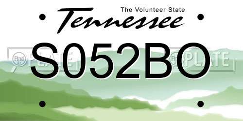 S052BO Tennessee License Plate