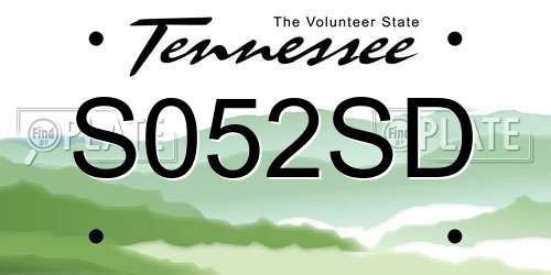 S052SD Tennessee License Plate