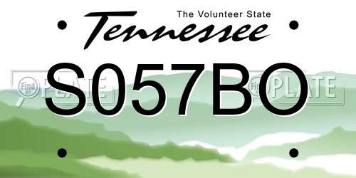 S057BO Tennessee License Plate