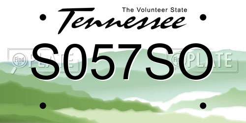 S057SO Tennessee License Plate
