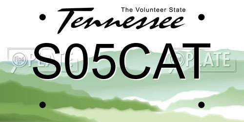 S05CAT Tennessee License Plate