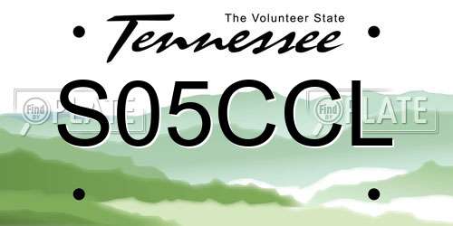 S05CCL Tennessee License Plate