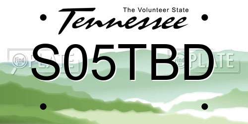 S05TBD Tennessee License Plate
