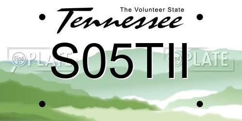 S05TII Tennessee License Plate