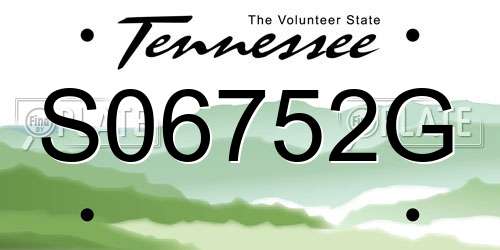 S06752G Tennessee License Plate
