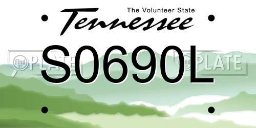S0690L Tennessee License Plate