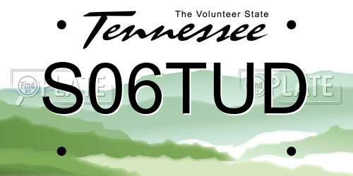 S06TUD Tennessee License Plate