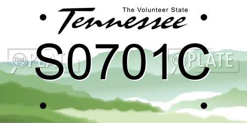 S0701C Tennessee License Plate