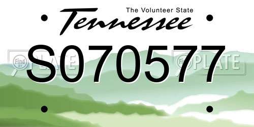 S070577 Tennessee License Plate