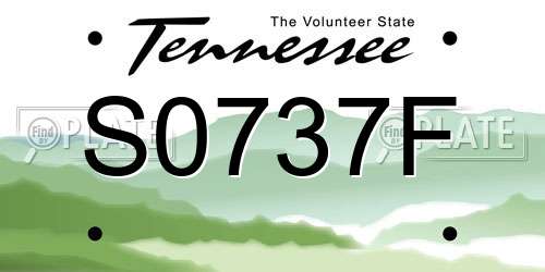 S0737F Tennessee License Plate