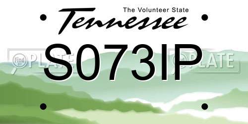 S073IP Tennessee License Plate