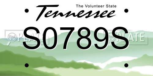 S0789S Tennessee License Plate
