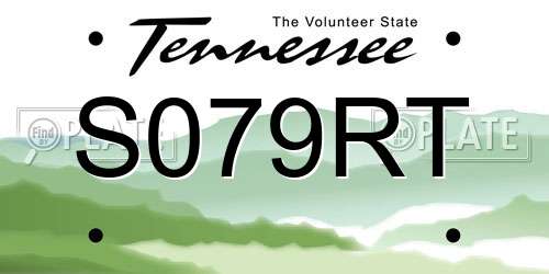 S079RT Tennessee License Plate