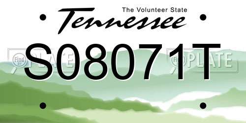 S08071T Tennessee License Plate