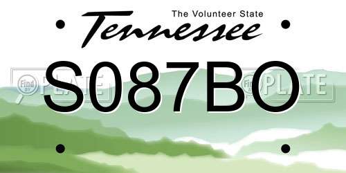 S087BO Tennessee License Plate