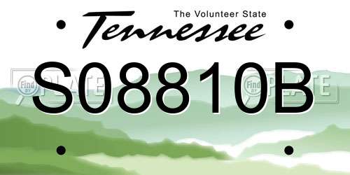 S08810B Tennessee License Plate
