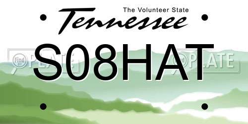 S08HAT Tennessee License Plate