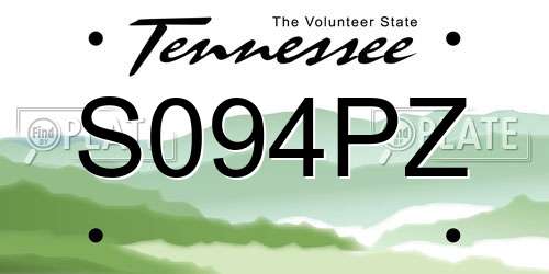 S094PZ Tennessee License Plate