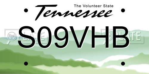 S09VHB Tennessee License Plate