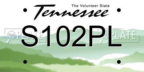 S102PL Tennessee License Plate