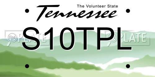 S10TPL Tennessee License Plate