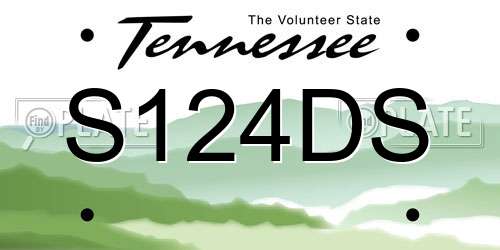 S124DS Tennessee License Plate