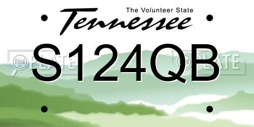 S124QB Tennessee License Plate