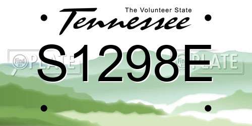S1298E Tennessee License Plate