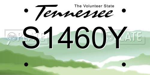 S1460Y Tennessee License Plate