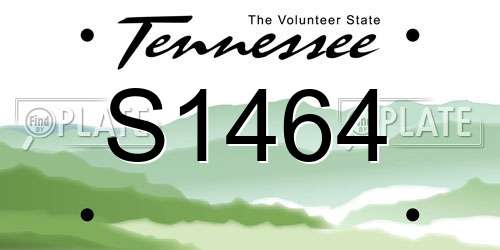 S1464 Tennessee License Plate