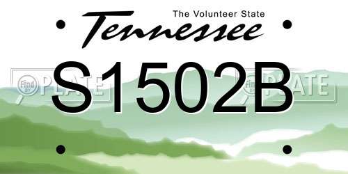 S1502B Tennessee License Plate